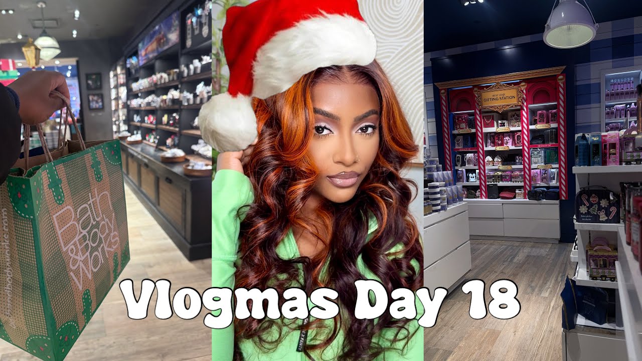 VLOGMAS Day 18 | Gift/candle shopping | Unboxing/Try-on haul + more