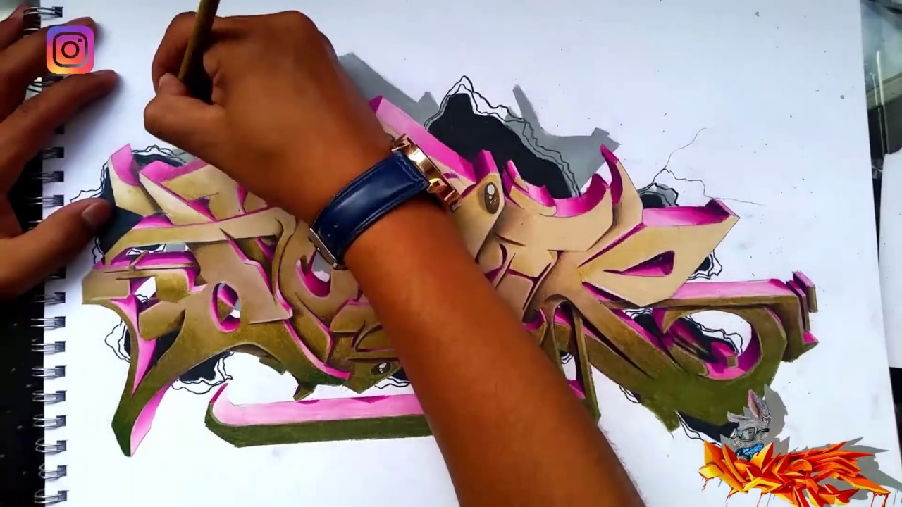 tutorial de graffiti 2D con evolución a 3D 2018 /2D graffiti tutorial with 3D evolution 2018 vol.1