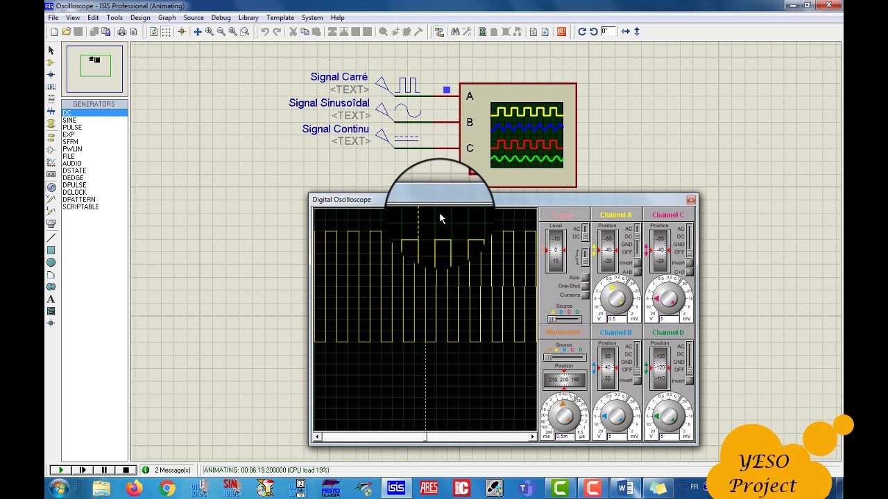 Visualisation des signaux à l’aide d’un oscilloscope numérique