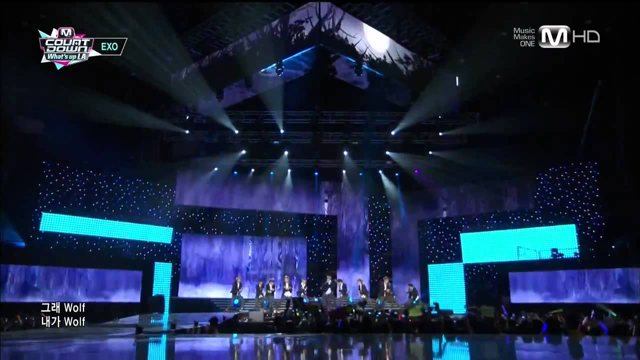 130829 EXO - Wolf @ M!Countdown What's Up LA KCON 2013 [720P]
