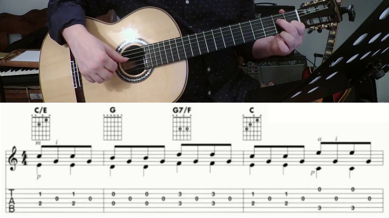 Beginner Classical Guitar Lesson w/ TAB! (Andantino - Carcassi)