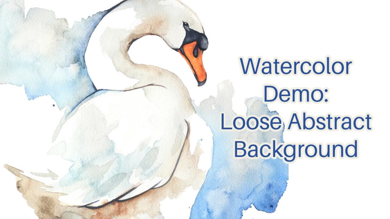 Watercolor Swan: Loose background and Negative Space