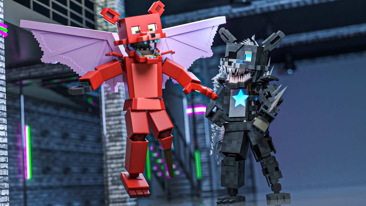 Minecraft FNAF: Rockstar Wolf VS Twisted Foxy! (Minecraft Roleplay)