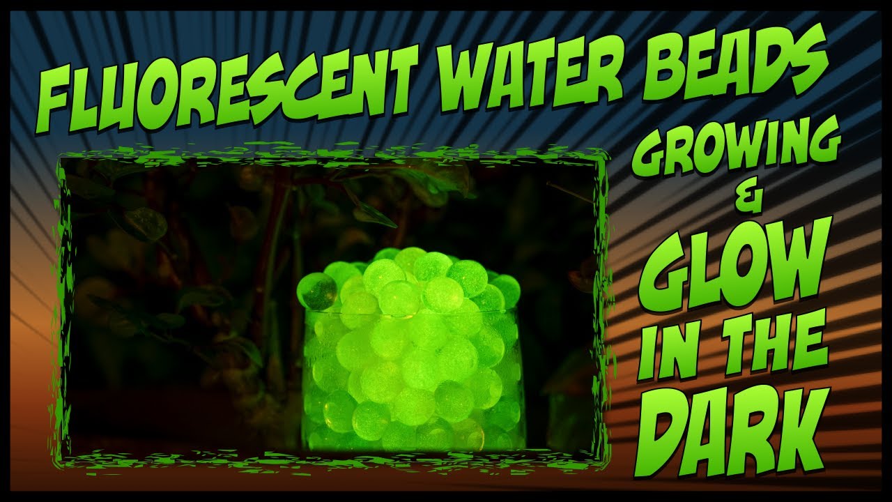 Growing & Glow in the Dark Fluorescent Water Beads (Orbeez / HydroGel) Timelapse
