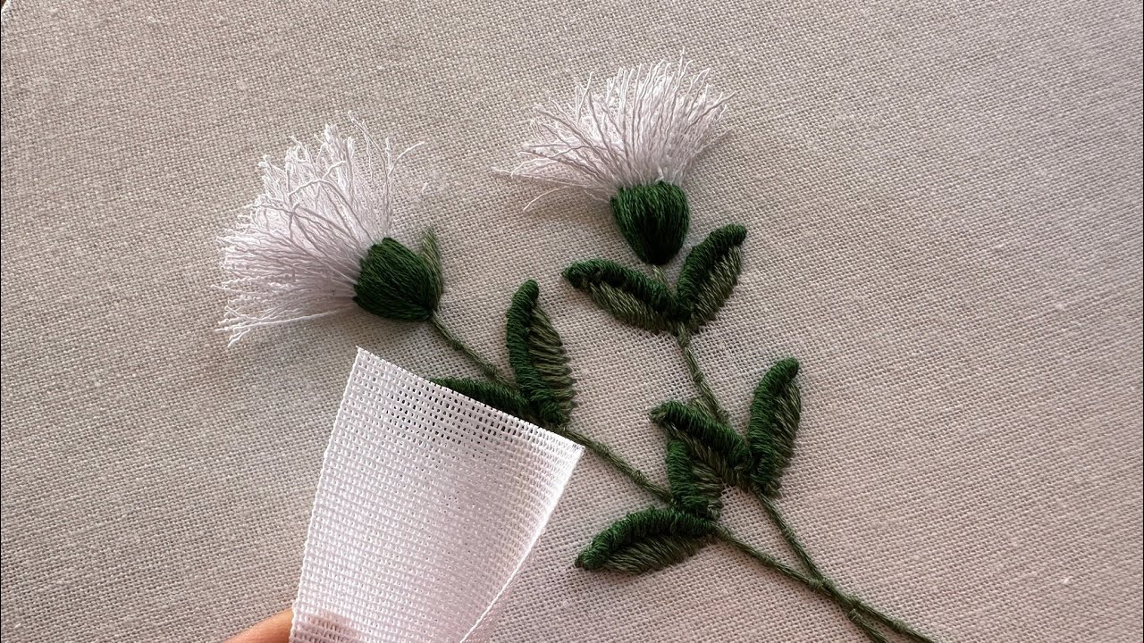 Cute flower embroidery design using canvas paper| hand embroidery | #embroidery 