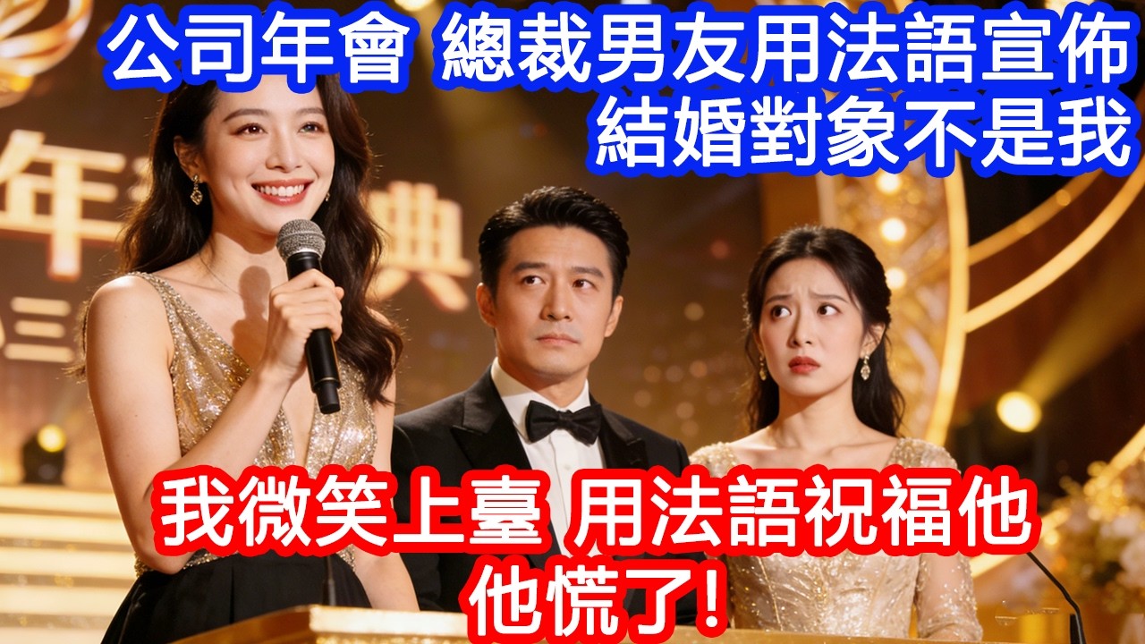 【情感故事】公司年會，總裁男友用法語宣佈結婚對象不是我。我微笑上臺，用法語祝福他，他慌了！#故事 #人生哲理 #婚姻 #出軌 #爽文