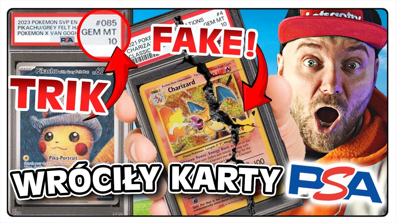 TRIK NA KARTĘ Z PSA 10! PSA WYKRYŁO FAKE CHARIZARDA! POWRÓT KART POKEMON Z PSA NA NOWYCH ZASADACH!