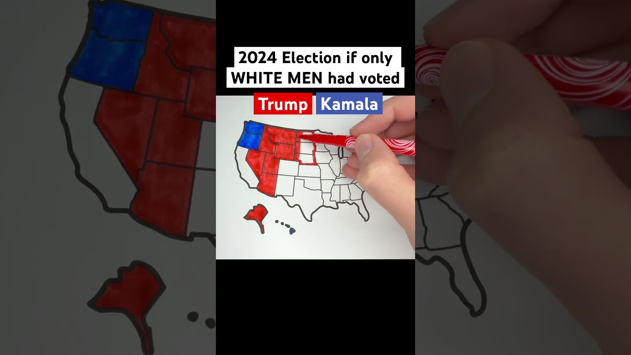 2024 Election if only WHITE MEN had voted🇺🇸 #usa #unitedstates #map #geography #states #election