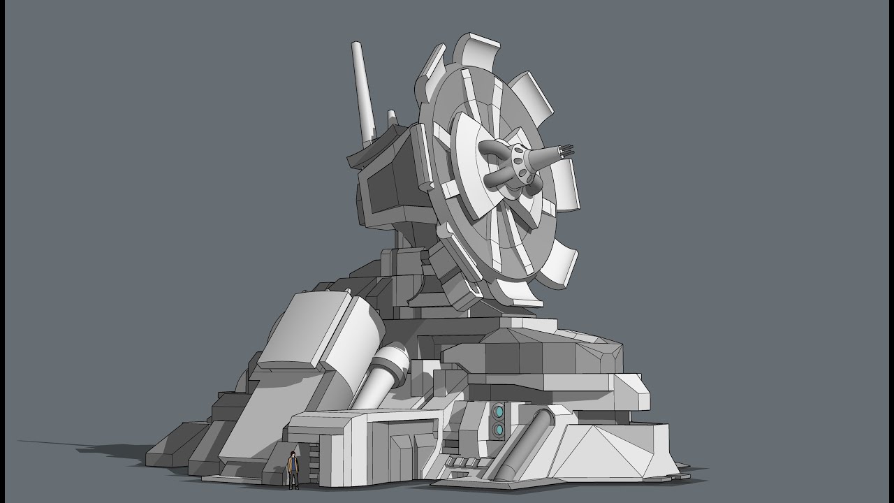 Sketchup SciFi modeling timelapse: Spectral signal booster