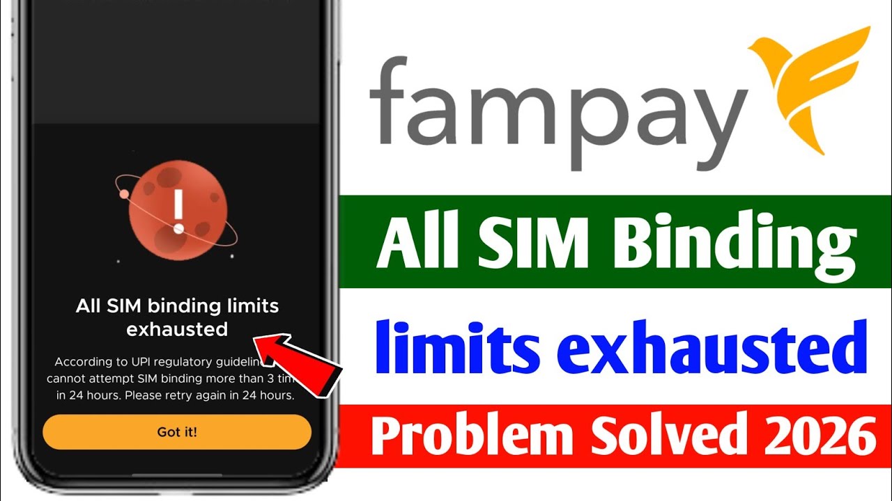 Fampay App All Sim Binding Limited Exhausted Error | Sim Binding Failed Problem Solved