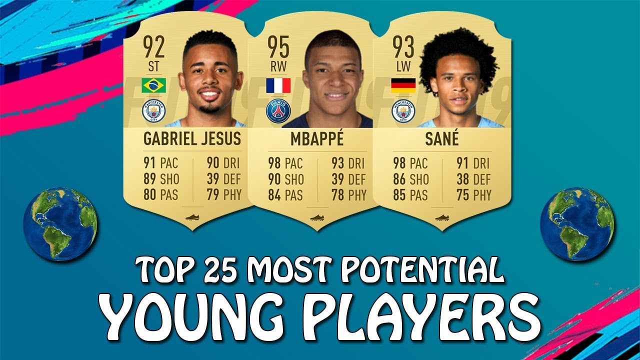 FIFA 19 | TOP 25 MOST POTENTIAL YOUNG PLAYERS IN CAREER MODE | w/ Mbappe, Sane & Gabriel Jesus
