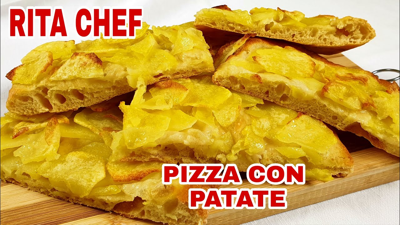 PIZZA IN TEGLIA CON PATATE🍕RITA CHEF | Leggera e digeribile con 3 gr di lievito.