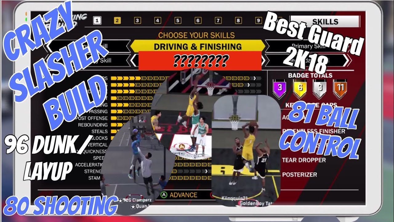 CRAZY SLASHER BUILD OVERPOWERED NBA 2K18 Best Point Guard Player Contact Dunk Shot Creator Archetype