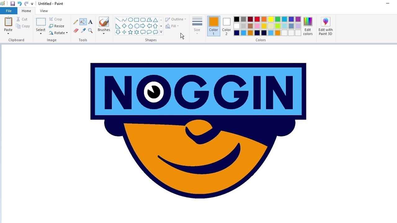 How to draw the Noggin logo using MS Paint | How to draw on your computer