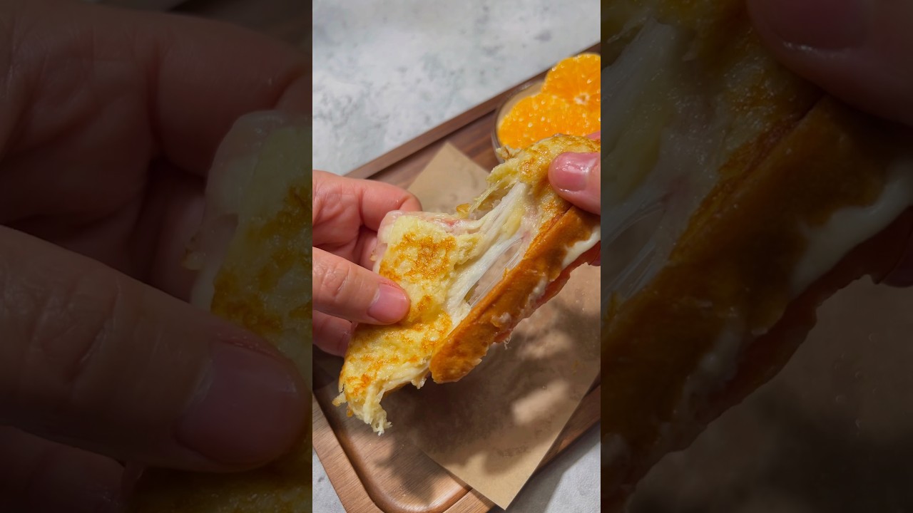Ham and Cheese Toast. #shorts #recipe #breakfast #shortsfeed