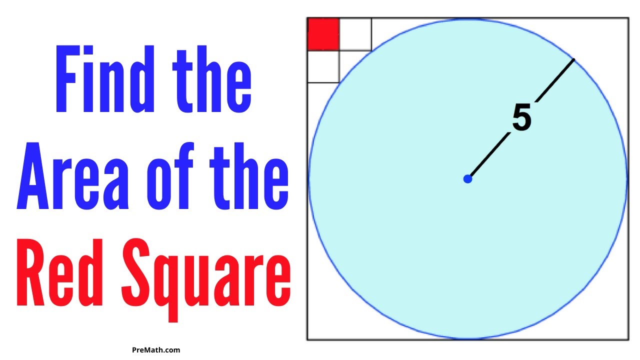 Can You Find the Area of the Red Square? | Step-by-Step Tutorial