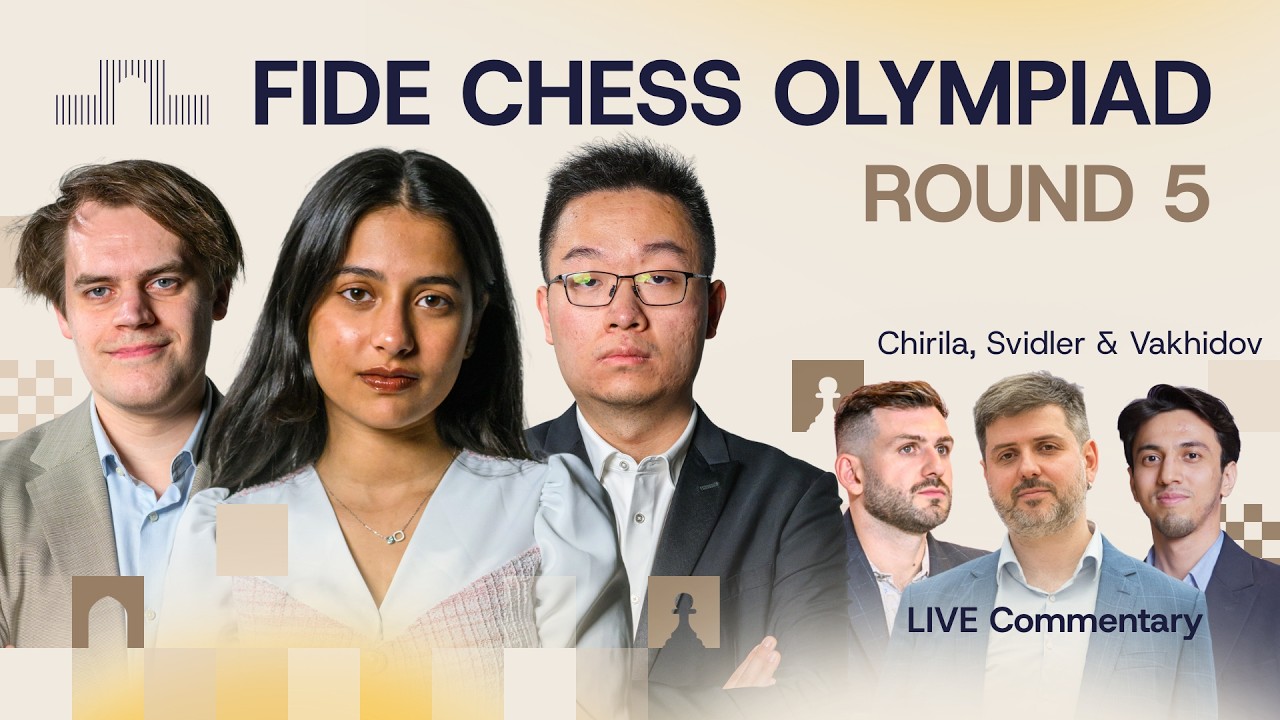 ♟ FIDE Chess Olympiad 2026 | Round 5 | Deshmukh, Bluebaum, Wei & More