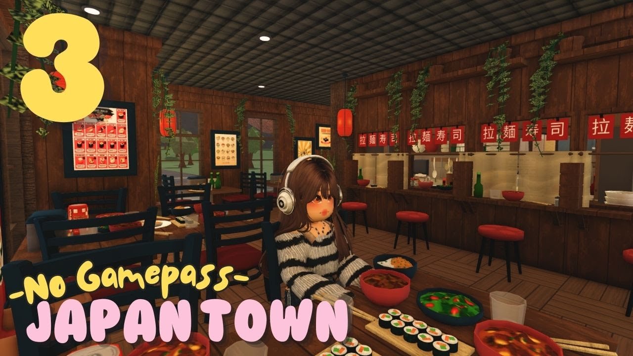 BLOXBURG:🌸JAPAN TOWN SERIES | NO GAMEPASS | Part 3: 🍜🍣Ramen & Sushi Restaurant | ROBLOX