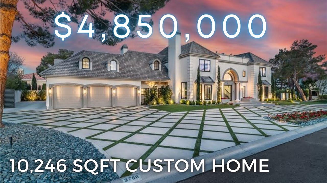 Touring a $4.85M French Provincial Custom Home for Sale in Las Vegas, NV, Pool, RV Garage, Theater
