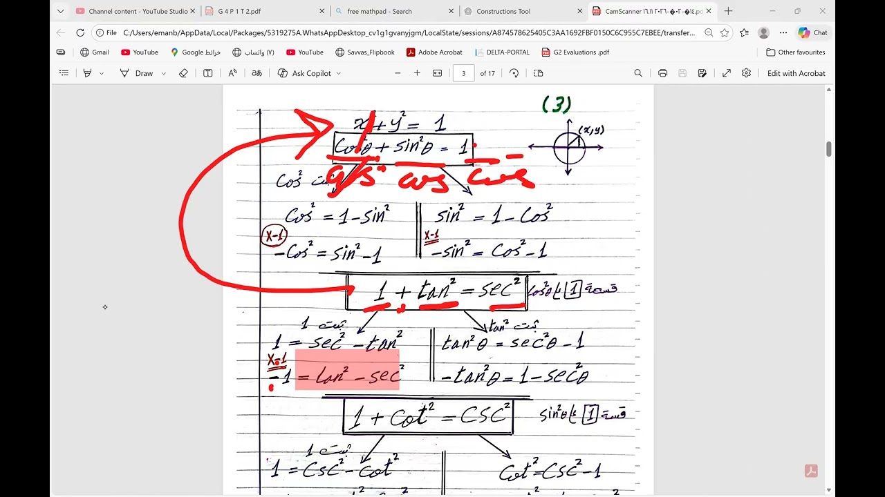 1)Trigonometry math Sec 1(U 3 -L 1)