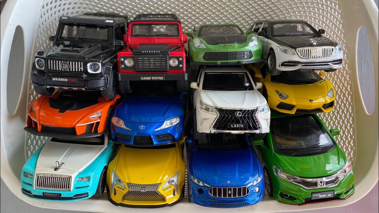 Коробка, полная литых моделей автомобилей, Top Toys Cars, Brabus, Rolls Royce, Maybach, LEXUS 570...