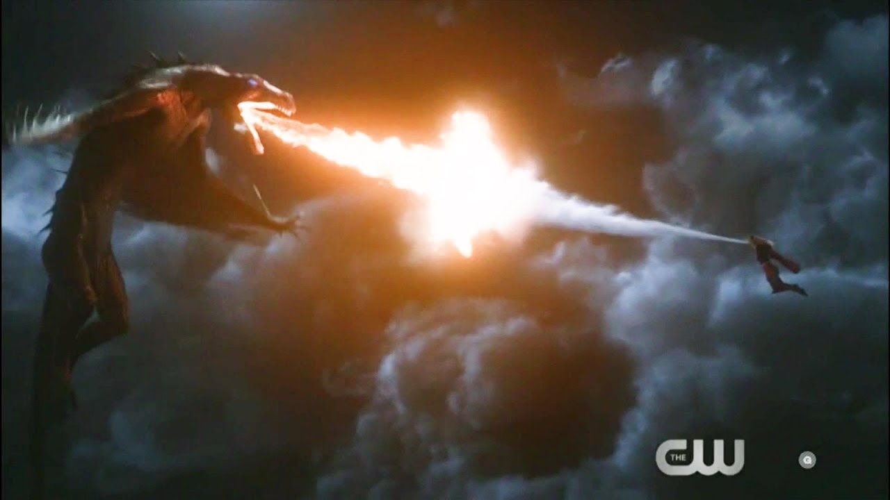 Supergirl 4x06 Supergirl fights a Dragon (Shapeshifter)