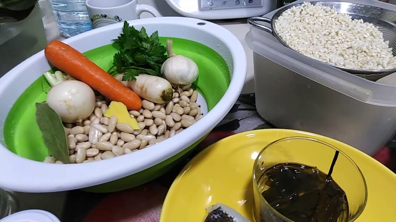 Paella de bacalao, alubias, coliflor y algas (parte 1)