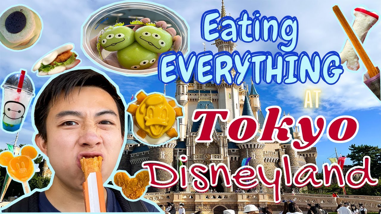 Eating EVERYTHING at TOKYO DISNEYLAND! FOOD TOUR of FOOD and DRINKS at DISNEYLAND in JAPAN