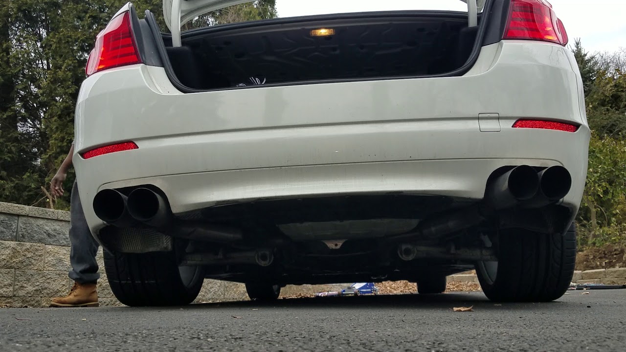 N55 F10 Catless downpipe with muffler delete sound clip