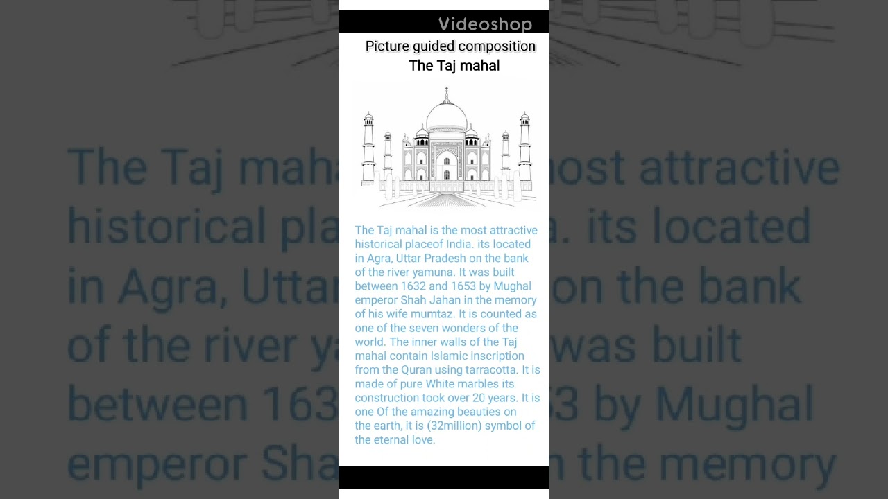 class 10th picture guided composition the Taj mahal