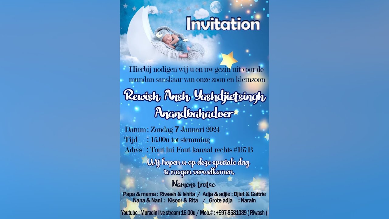 Mundan sanskaar van Rewish Ansh Yashdjietsingh Anandbahadoer. Zondag 7 januari 2023.