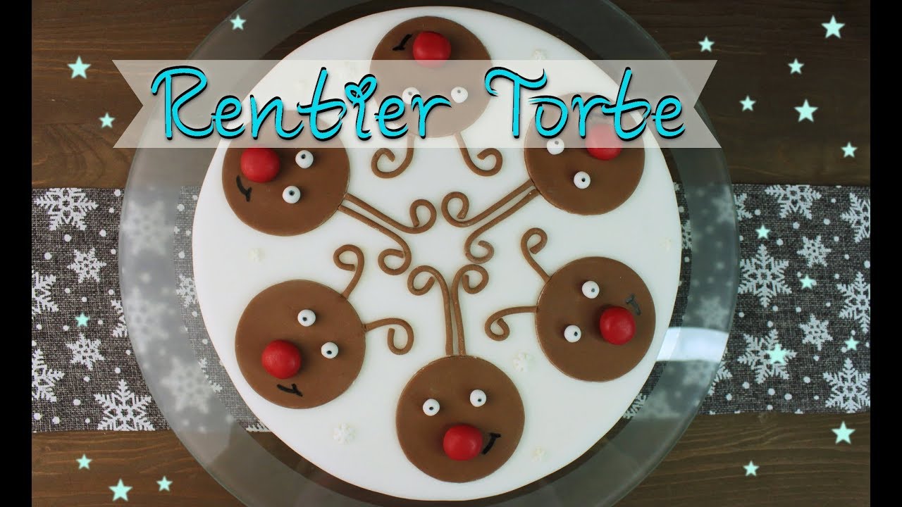 RENTIER MOTIVTORTE BACKEN | Weihnachtliche Torte mit Fondant selber machen [Weihnachtstorte]