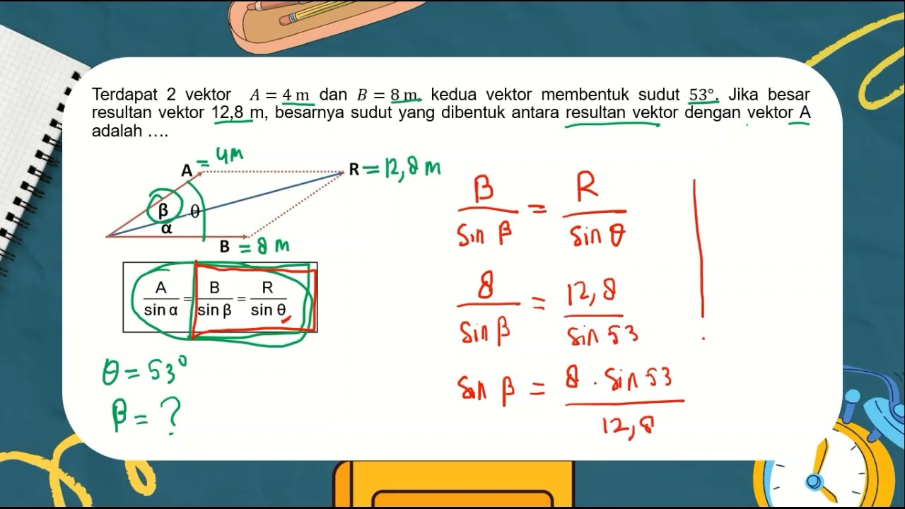 Fisika Kelas XI Kurikulum Merdeka - Vektor (Aturan Rumus Sinus)