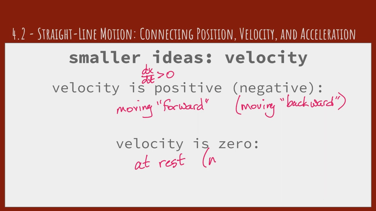4.2 - Straight Line Motion
