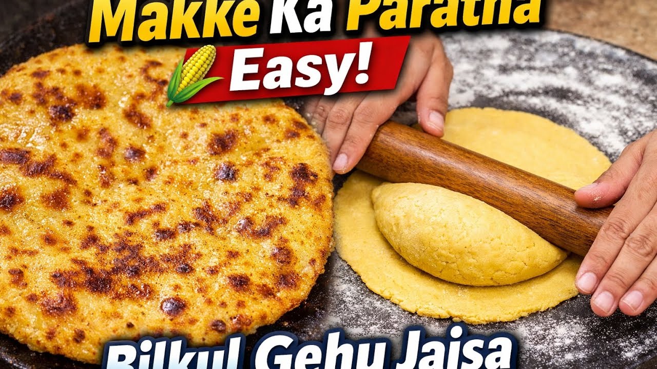 Makke Ke Aate Ke Parathe Aasan Tarike Se | Bilkul Gehu Jitne Soft/No Break Trick@GulgulKitchen-v1c 