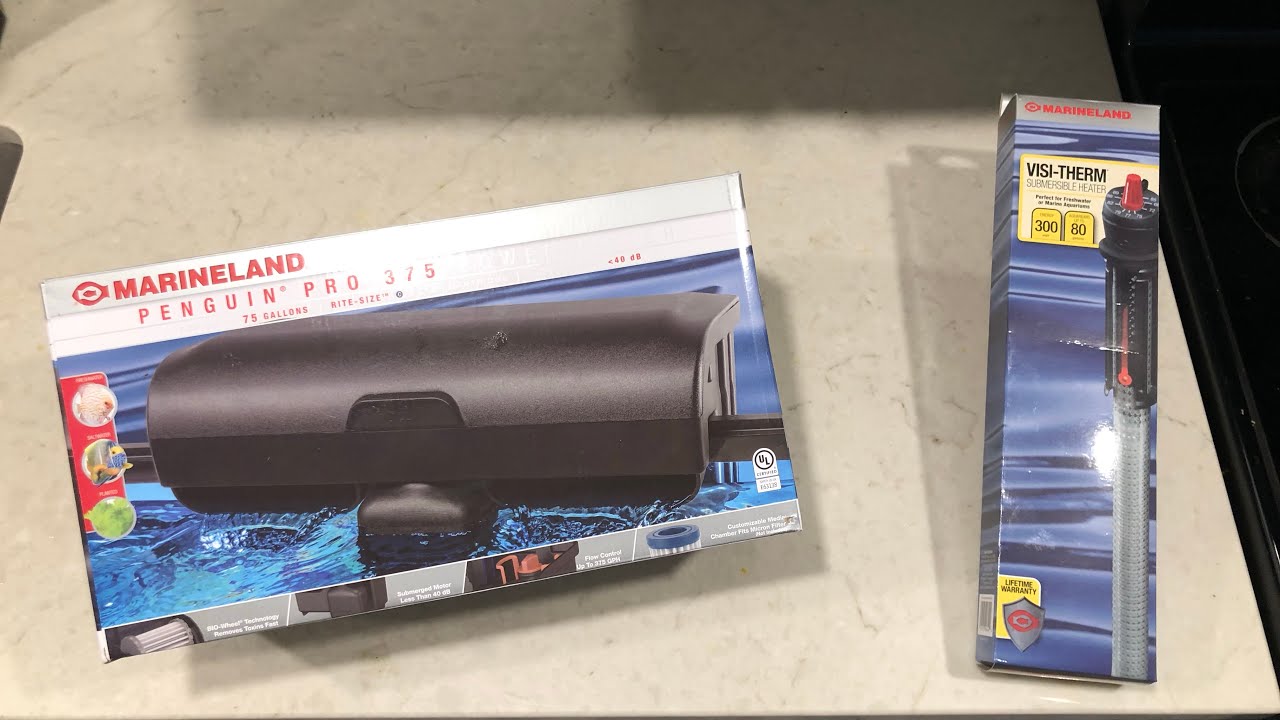 Marineland Penguin Pro 375 and Marineland Visi-Therm Unbox and Install