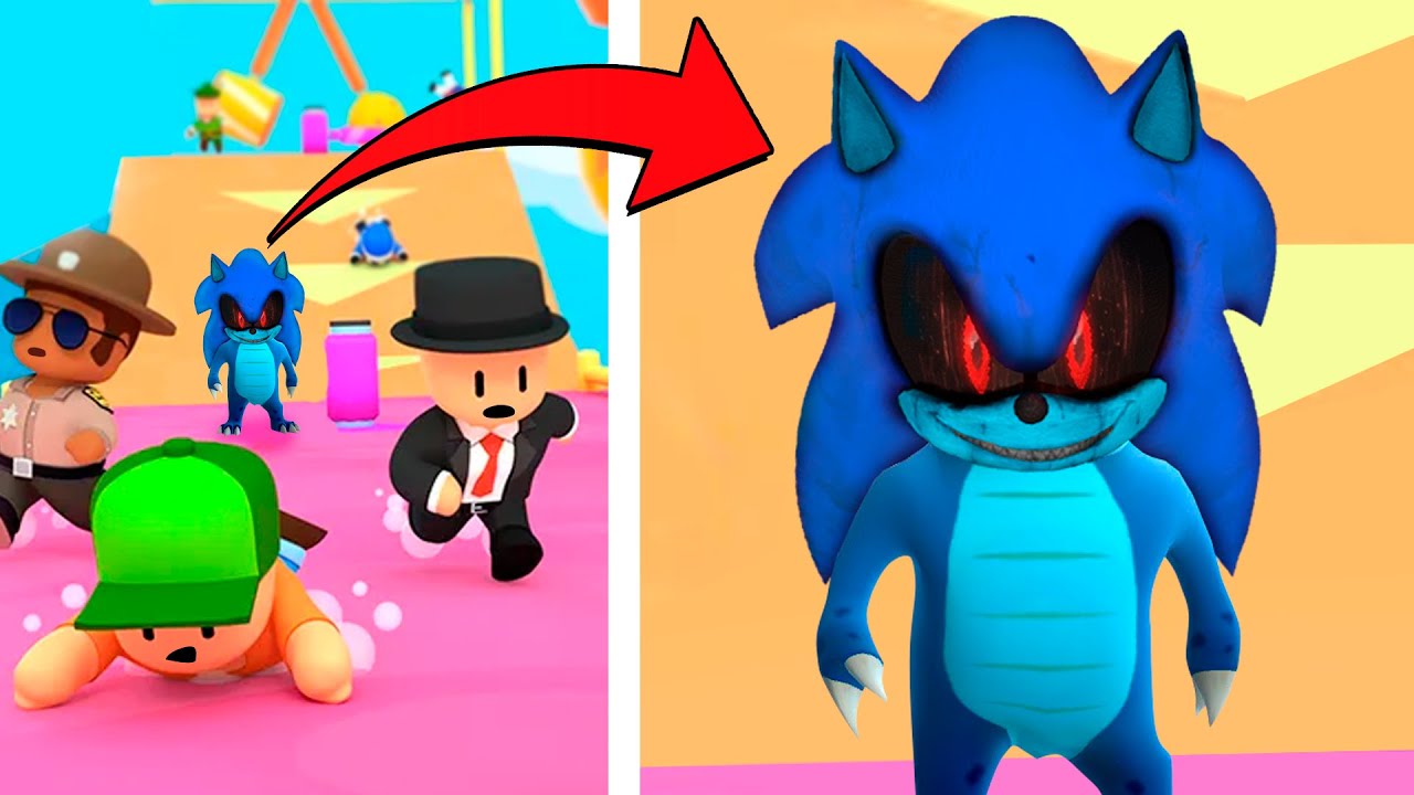 Stumble Guys mas o SONIC.EXE invadiu o meu jogo...
