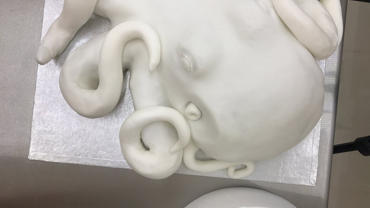Airbrushing Octopus cake live