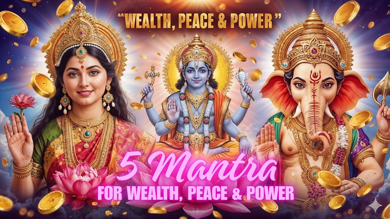 🏵️TOP 5 HINDU MANTRAS📖FOR WEALTH💸,PEACE☮️ AND POWER💥MAA LAKSHMI🦉, NARAYANA🌠, GANESHA🐘AND KUBERA🙏