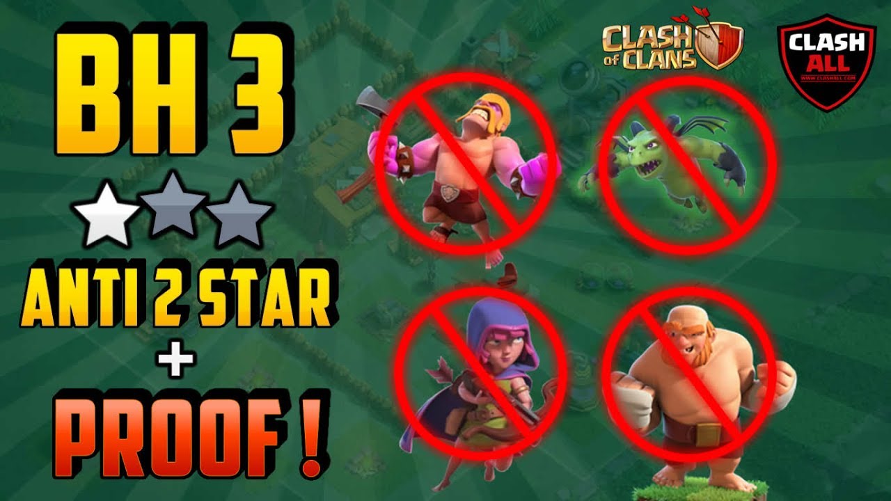 BH3 Anti 2 Star Base Replay Proof | BH3 Trophy Base | BH3 Tested | Clash of Clans