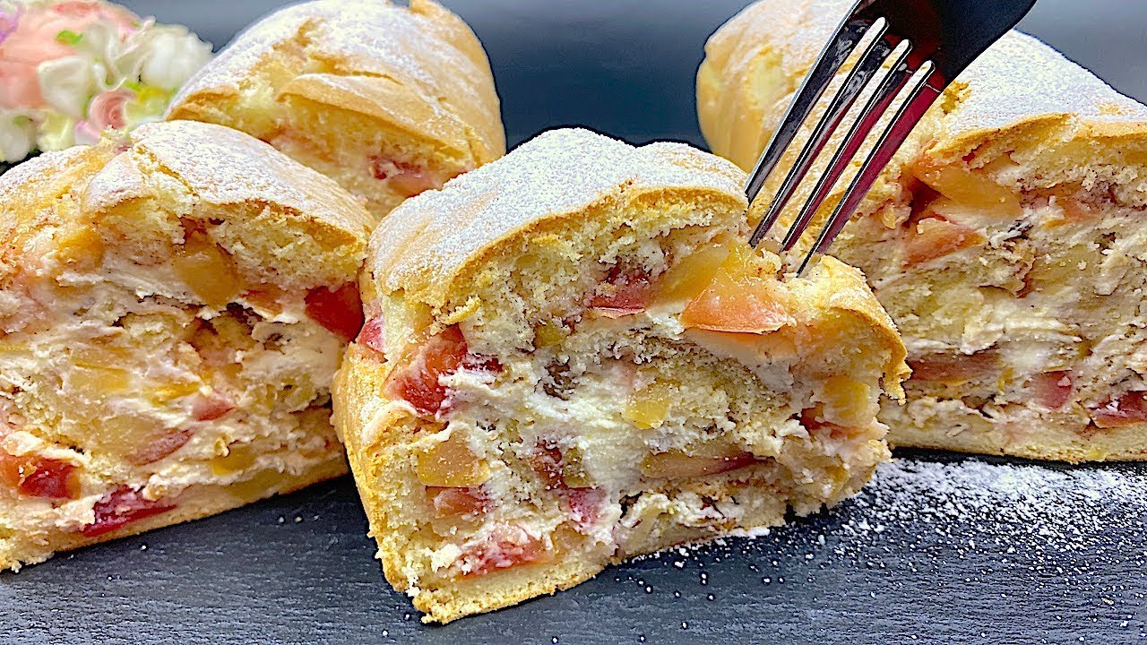 🍎Моя швейцарская подруга научила меня этому рецепту! 🍎Больше яблок, чем теста!