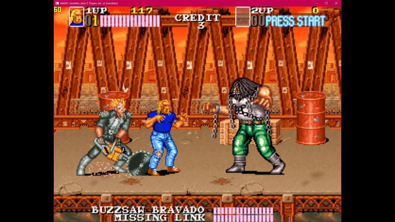Vendetta - Hawk play - Crime Fighters 2 MAME one coin 원코인 오락실