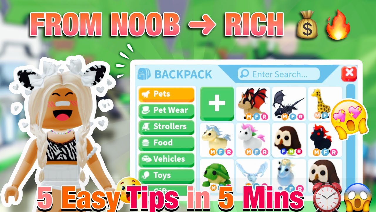 💰 How to Get RICH in Adopt Me FAST 😱 | 5 Tips in Under 5 Mins ⏰🔥|MARLEYXPLAYS