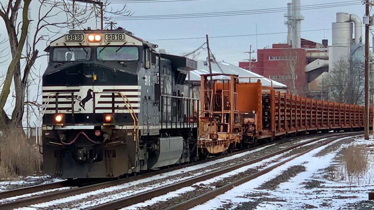 My Truck Hit Next To RR Crossing, Welded Rail Train Bends Thru City, Giant Trains & Caboose On Rear