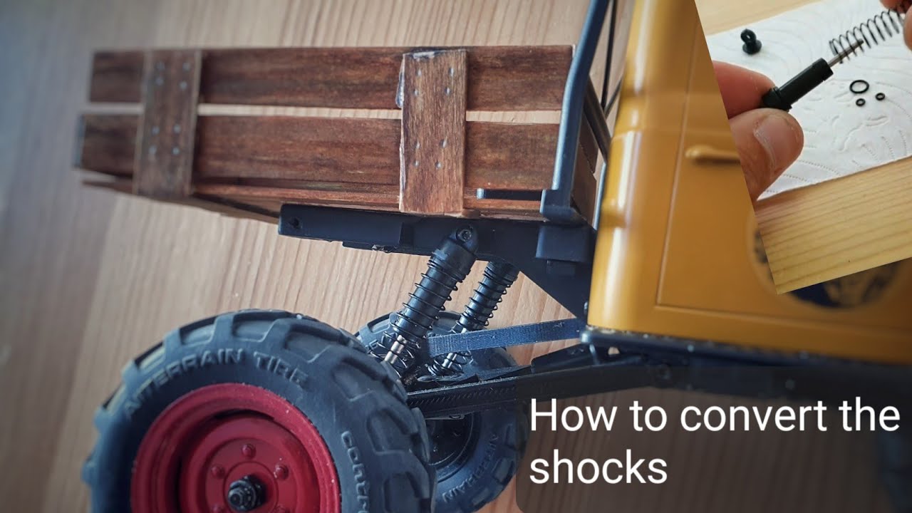 FMS FCX24 converting the shocks to Oil Shocks