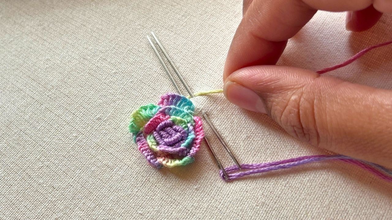 simple hand embroidery designs|flower design|hand embroidery stitches for Beginners