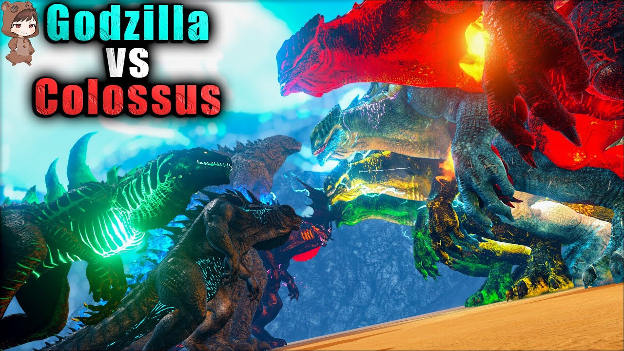 Godzilla & Алый король VS 4 колосса | ARK Mod Battle Ep.106