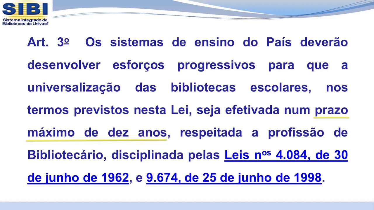 #Videotreinamentos LEI 12 244 de 2010