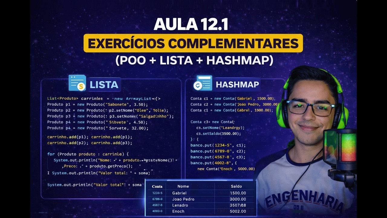 Aula 12.1 - Exercicios Complementares POO, Lista e HashMap.