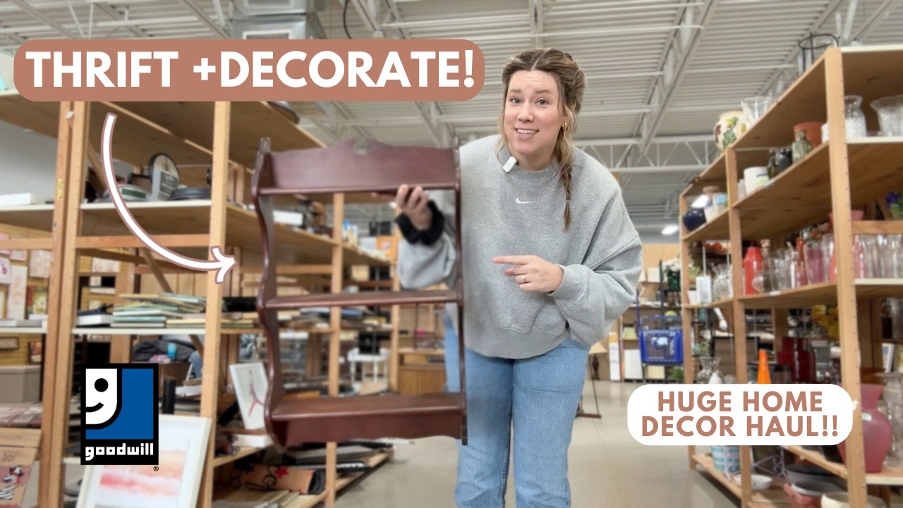 Thrifting my DREAM shelf + so much more! | Home Decor Thrift With Me | Goodwill Thrift Haul